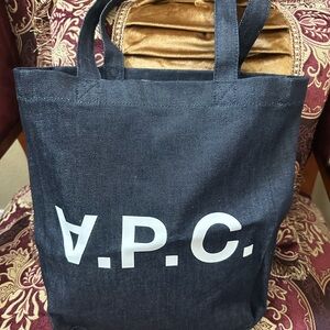 A.P.C. Navy Denim Tote